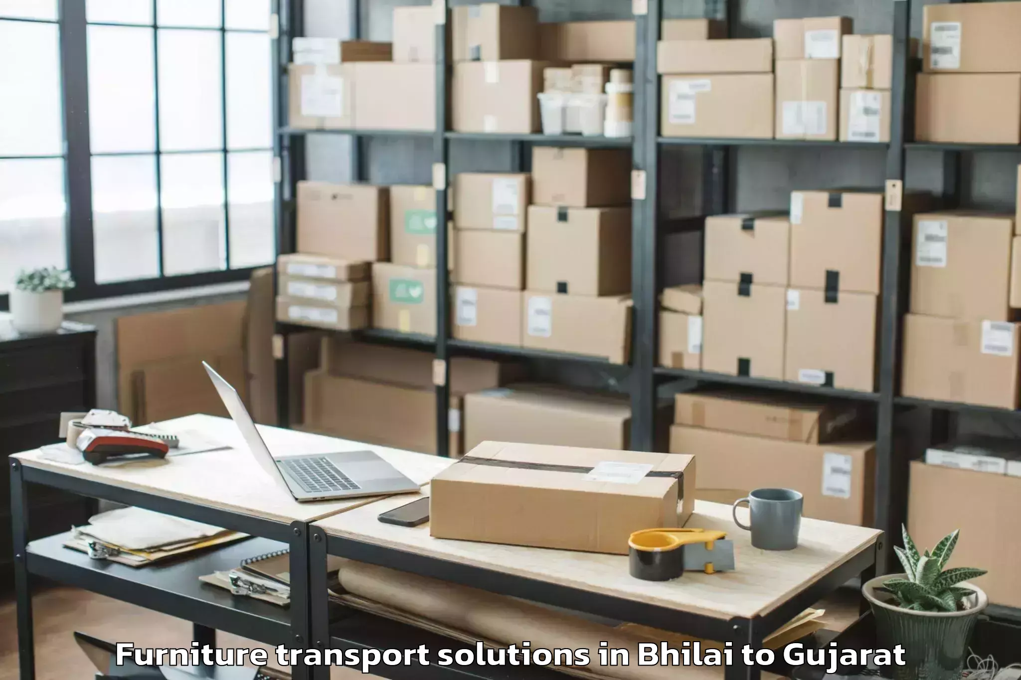 Quality Bhilai to Kalavad Furniture Transport Solutions